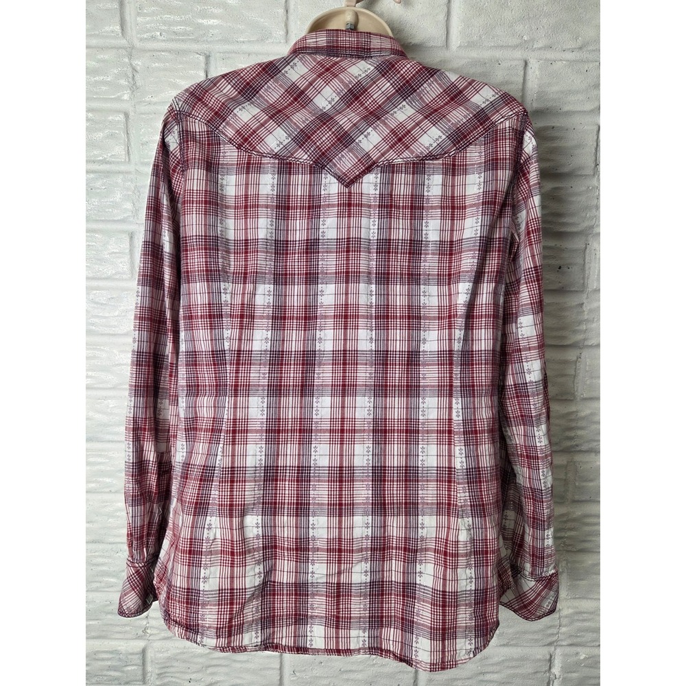 ARIAT Women's size Medium Snap up top Pearl snaps Plaid long sleeve Western - Picture 7 of 12